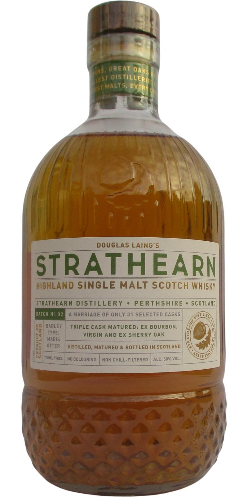 Strathearn Highland Single Malt Scotch Whisky  Batch No. 02