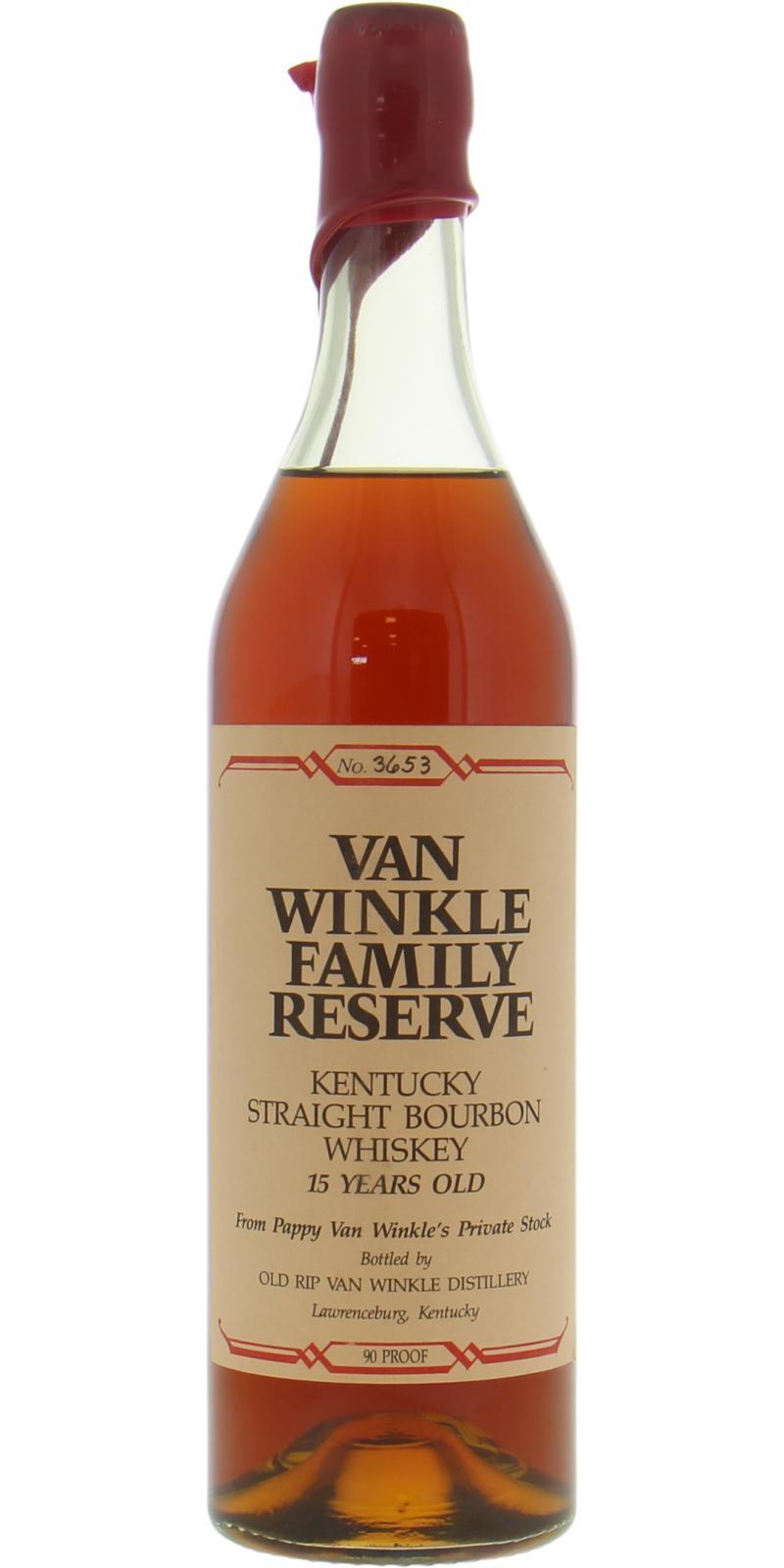 Van Winkle 15-year-old  From Pappy van winkle's privates stock