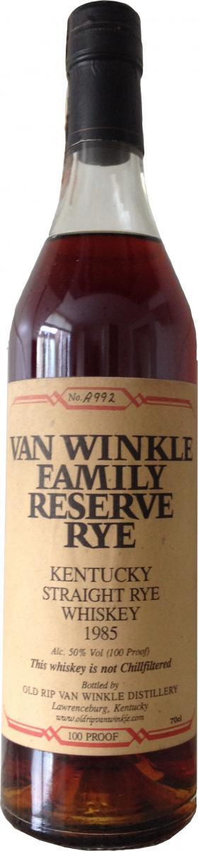 Van Winkle 1985  Family Reserve Rye
