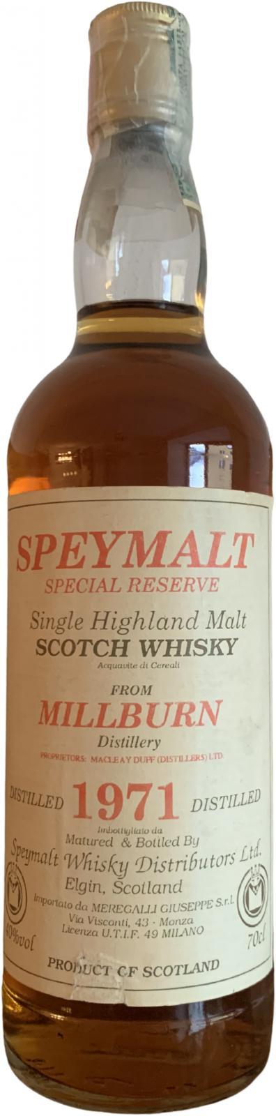 Millburn 1971 GM  Speymalt - Special Reserve