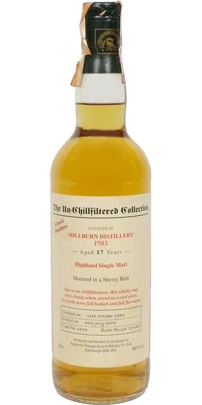 Millburn 1983 SV  The Un-Chillfiltered Collection