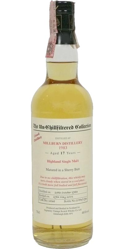 Millburn 1983 SV  The Un-Chillfiltered Collection