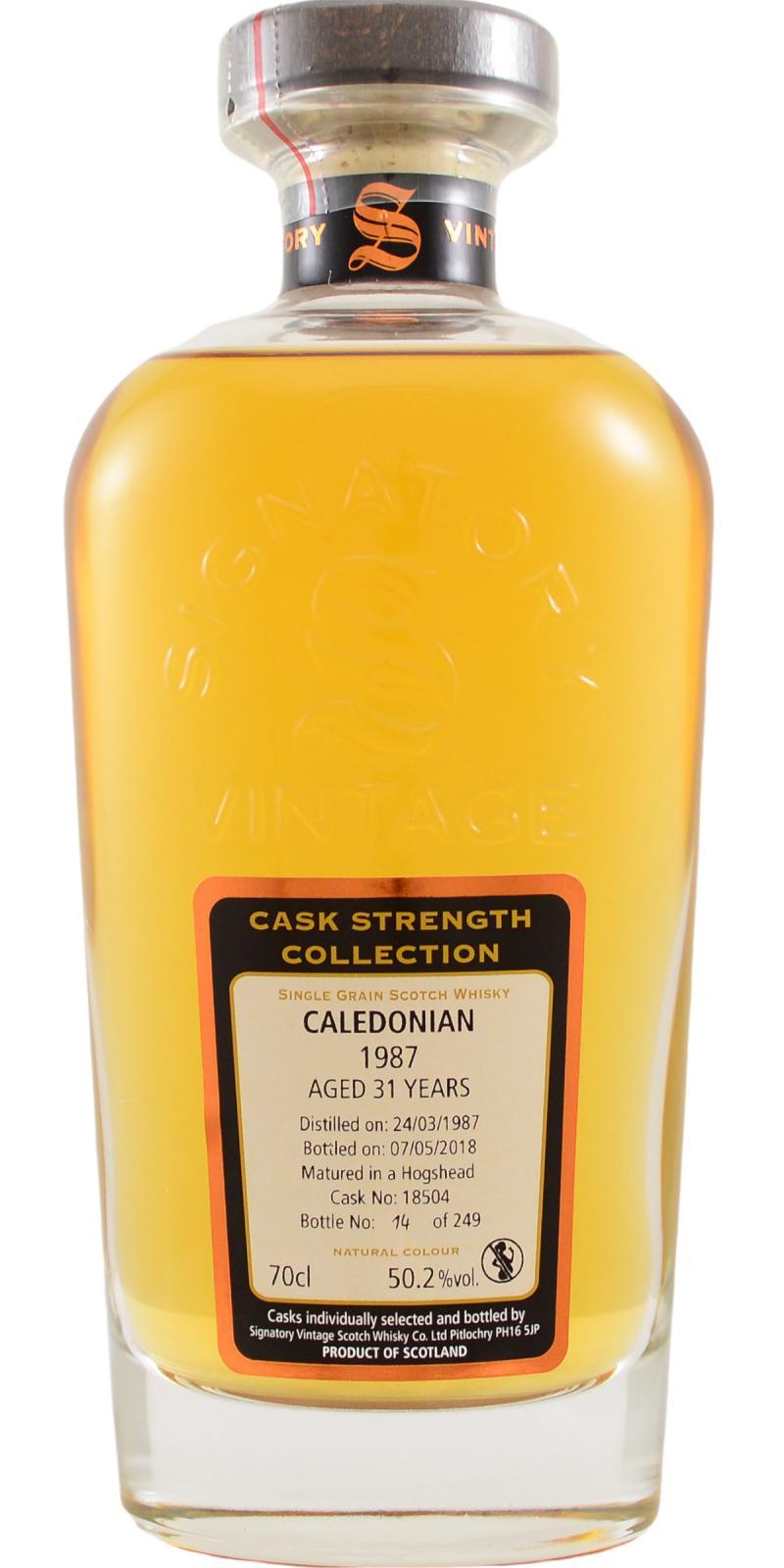 Caledonian 1987 SV  Cask Strength Collection