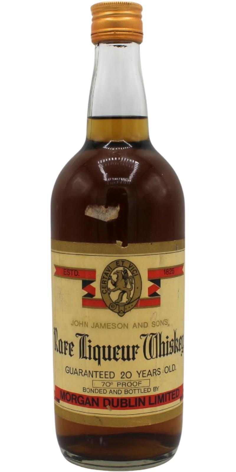 John Jameson & Son 20-year-old Rare Liqeuer Whiskey