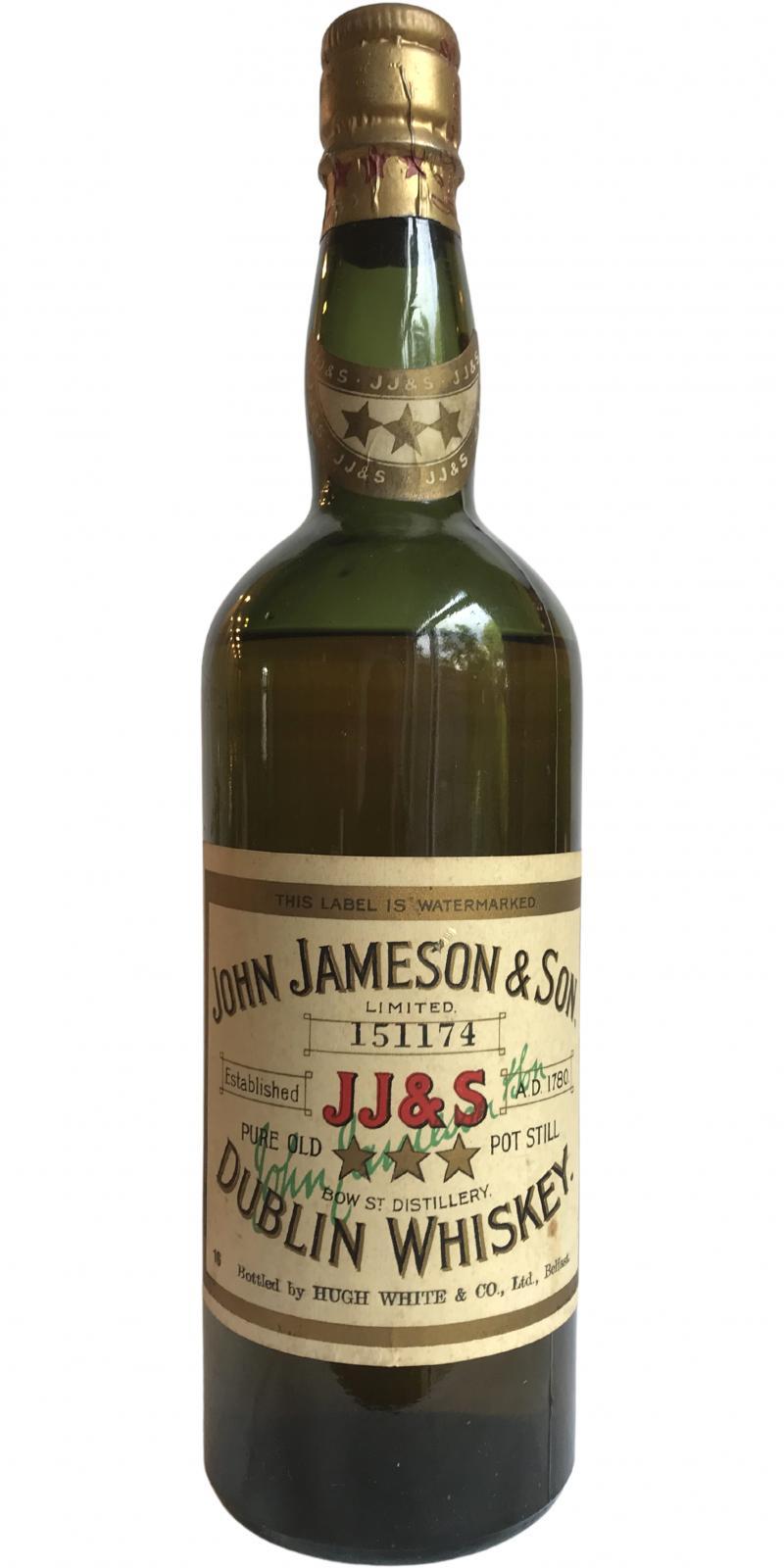John Jameson & Son 3 Star Dublin Whiskey Dublin Whiskey