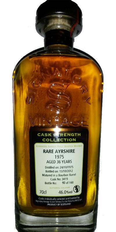 Ayrshire 1975 Rare SV  Cask Strength Collection