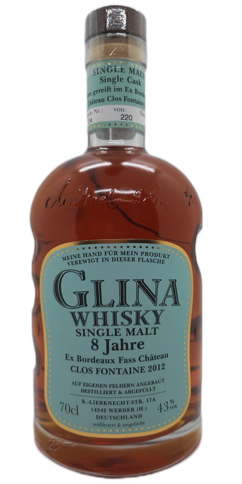 Glina Whisky 08-year-old   Ex-Bordeaux Fass Château