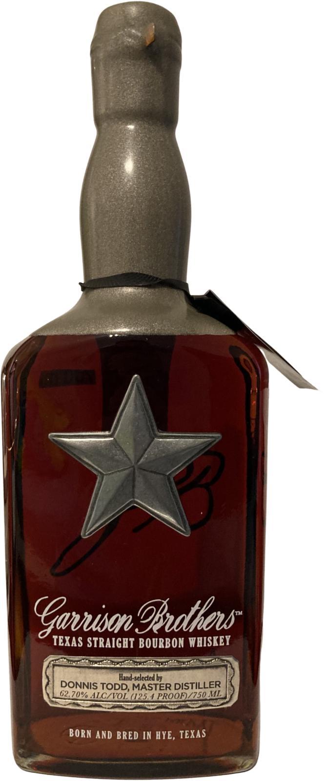 Garrison Brothers Texas Straight Bourbon Whiskey  Single Barrel Cask