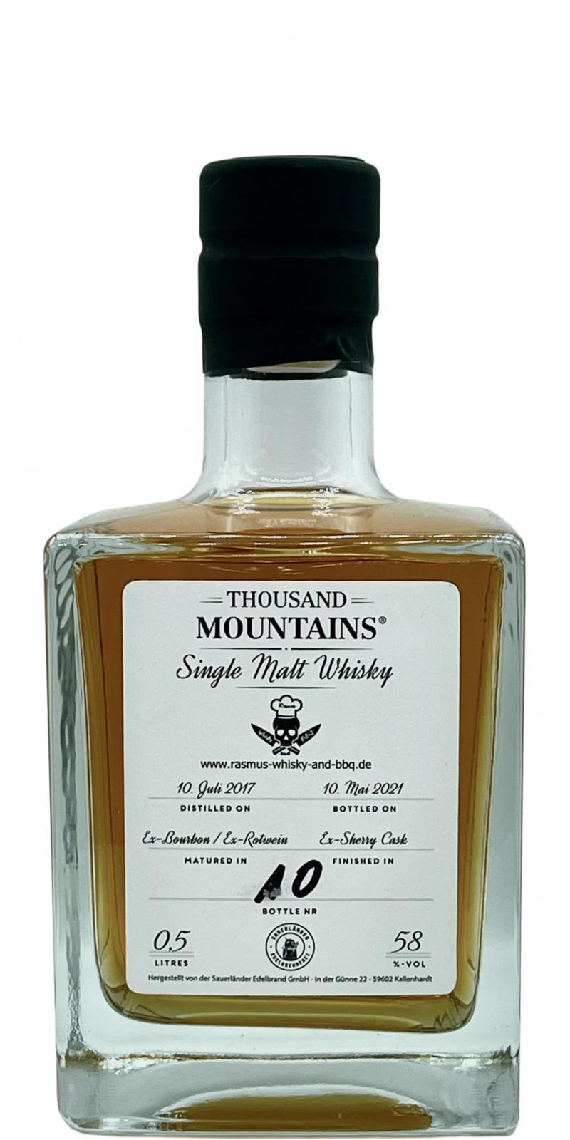 Thousand Mountains 2017  Single Cask Whisky