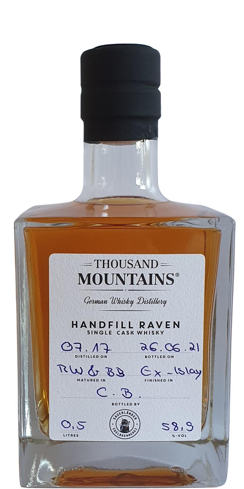 Thousand Mountains 2017   Handfill Raven Single Cask Whisky