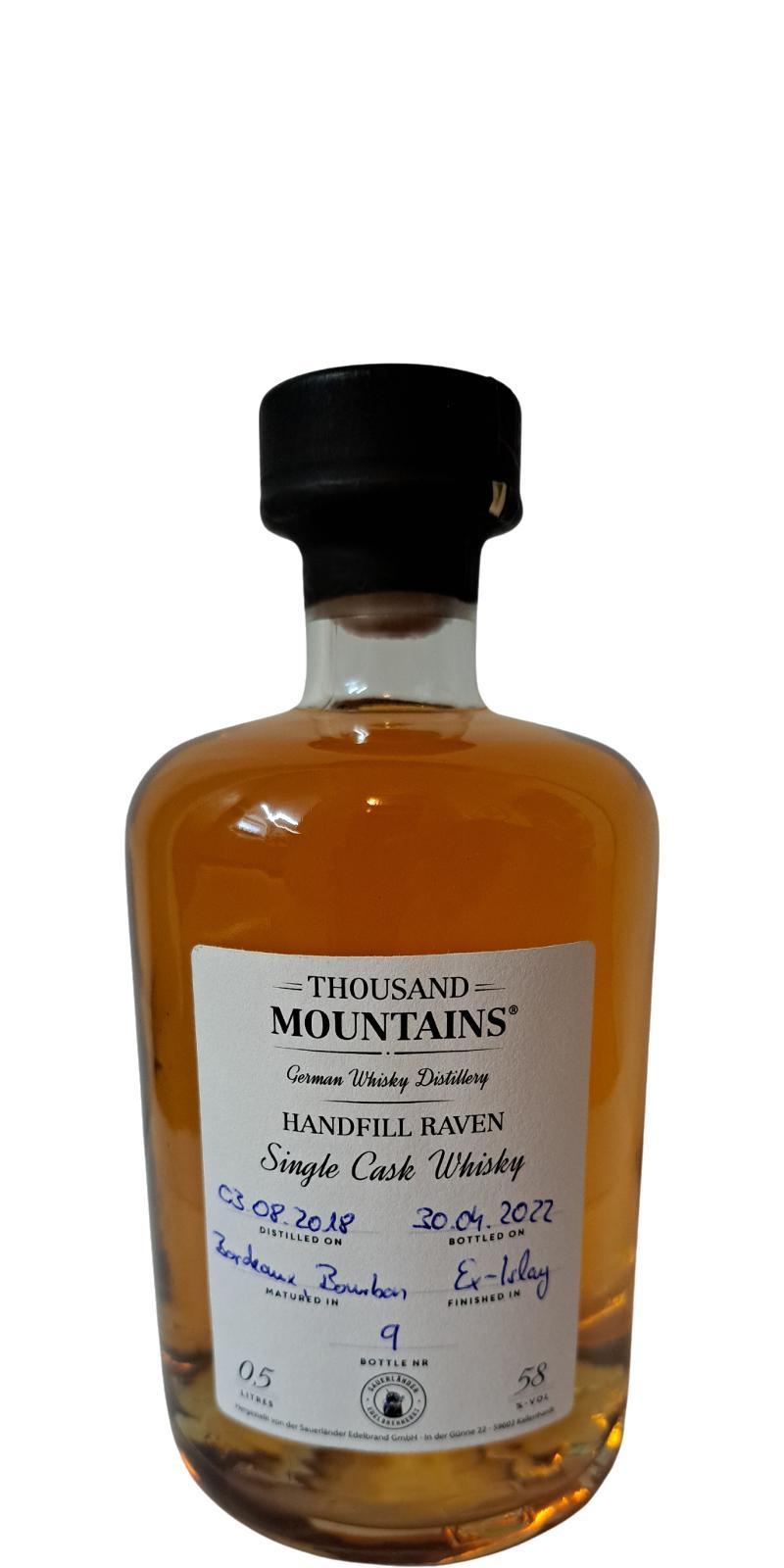 Thousand Mountains 2018  Hand Fill Raven Single Cask