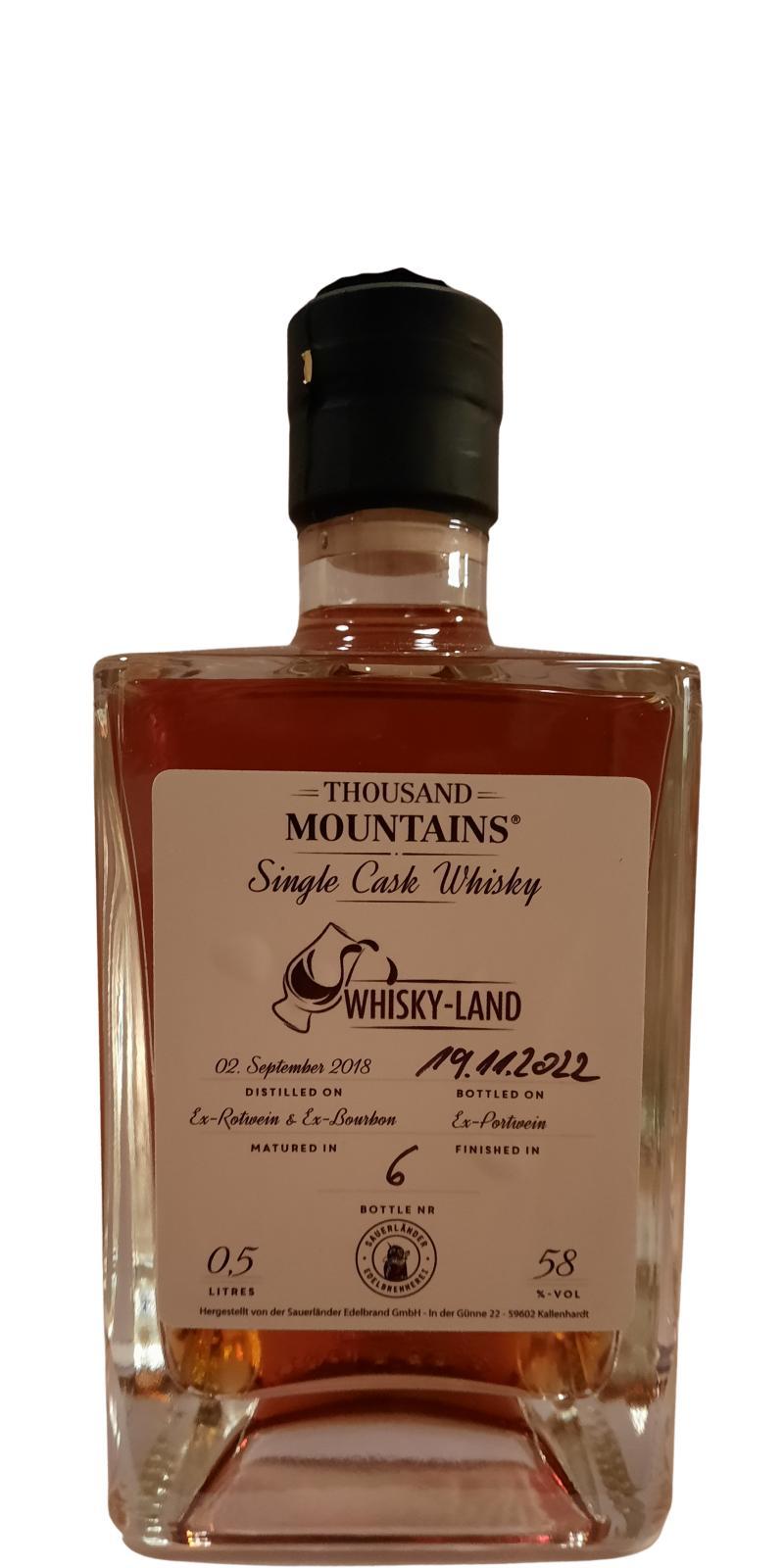 Thousand Mountains 2018 W-L  Single Cask Whisky