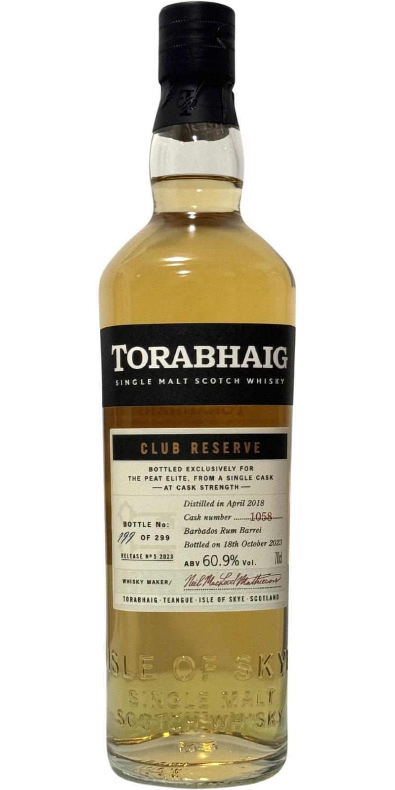 Torabhaig 2018  Club Reserve - Release No.5