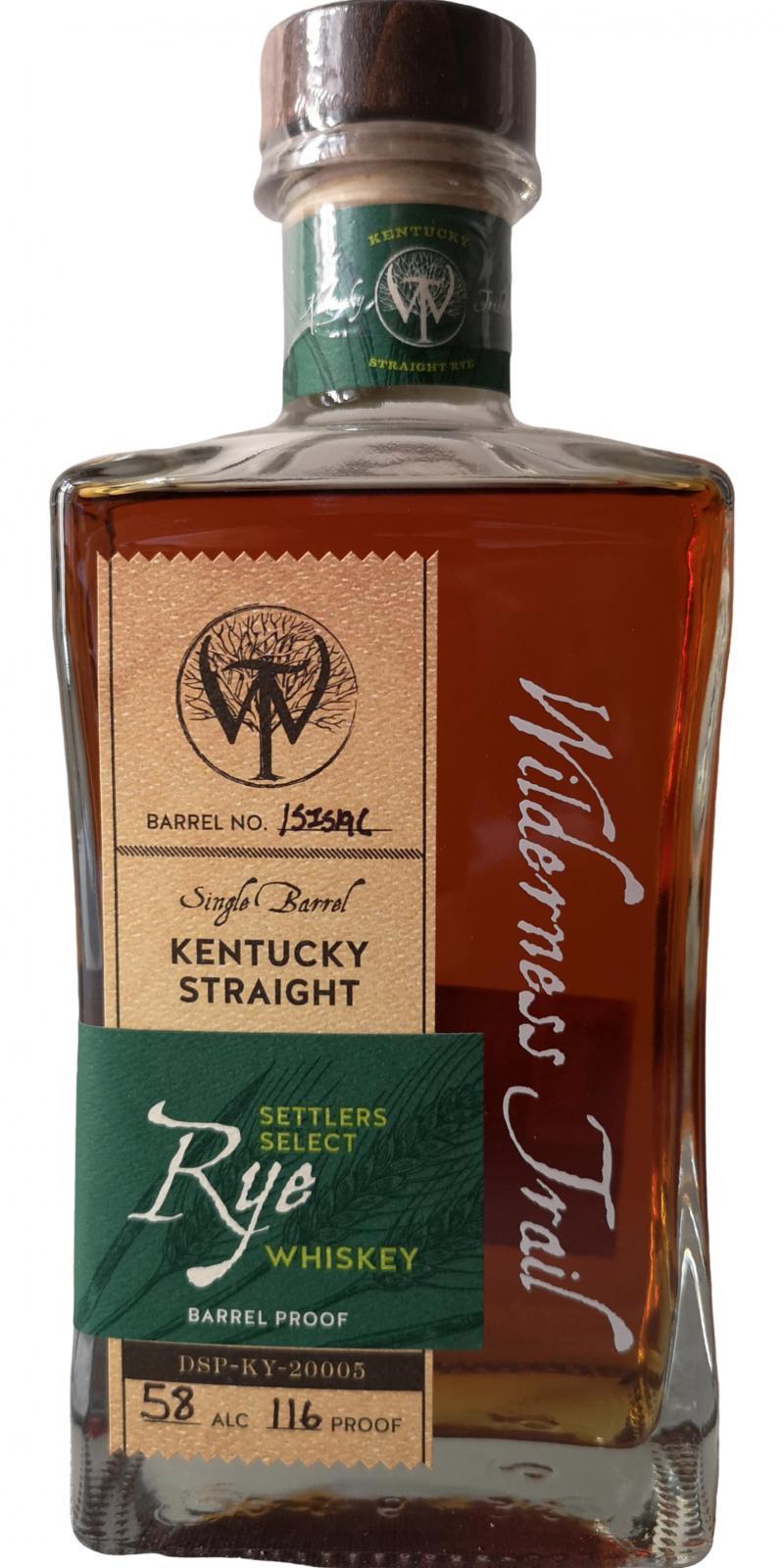 Wilderness Trail Settlers Select Rye Whiskey Single Barrel