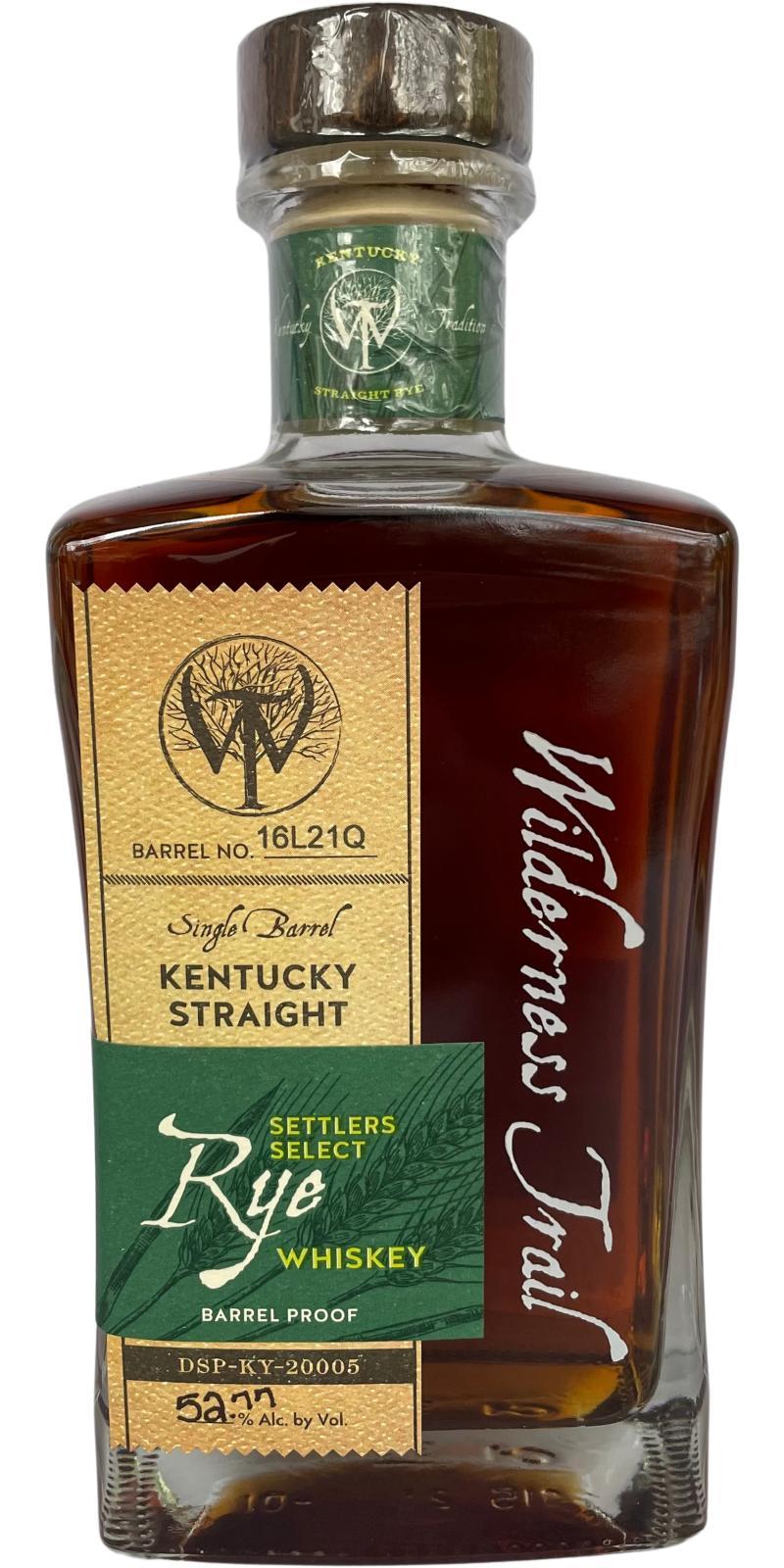 Wilderness Trail Settlers Select Rye Whiskey Single Barrel