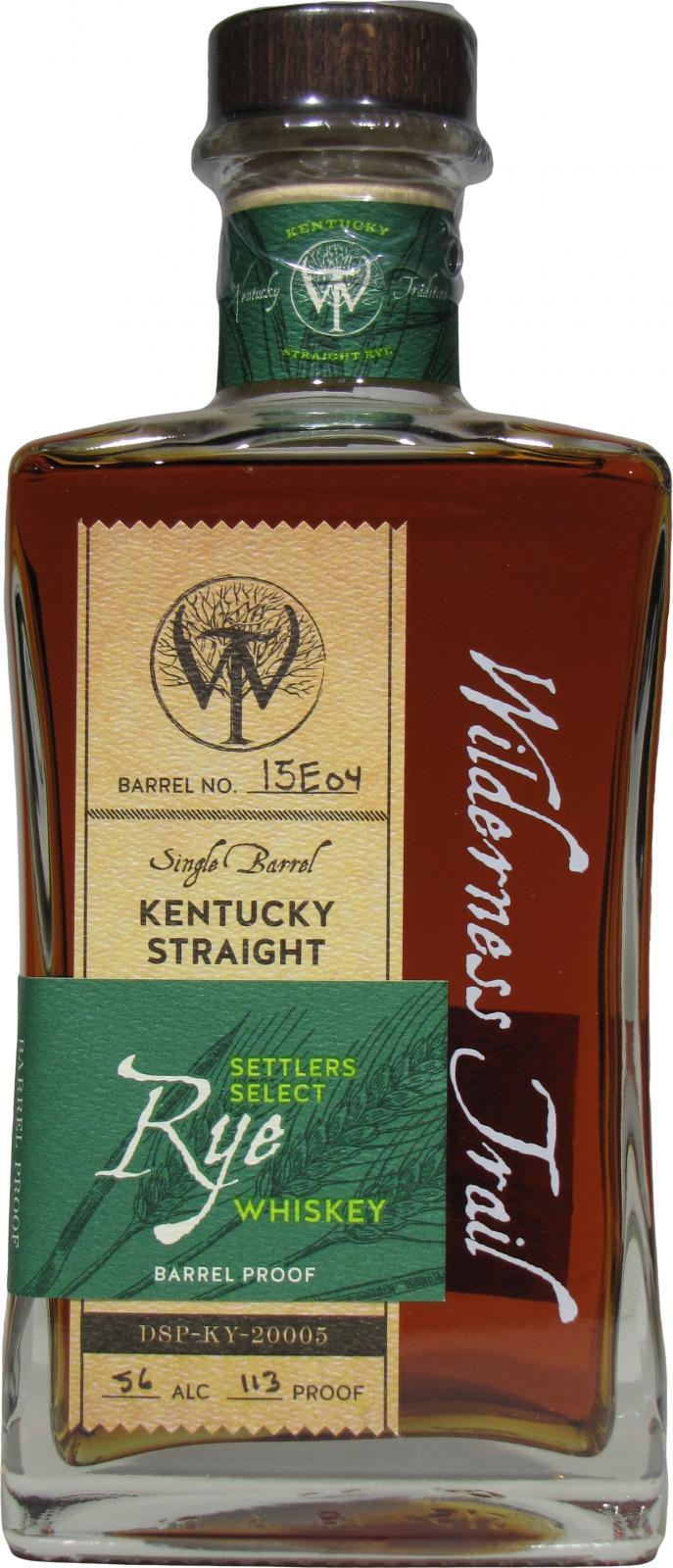 Wilderness Trail Settlers Select Rye Whiskey Single Barrel