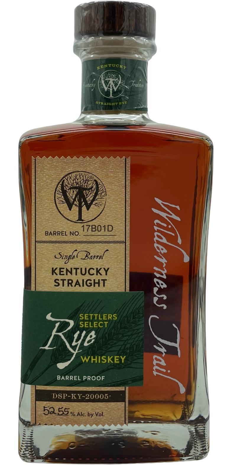 Wilderness Trail Single Barrel Settlers Select Rye