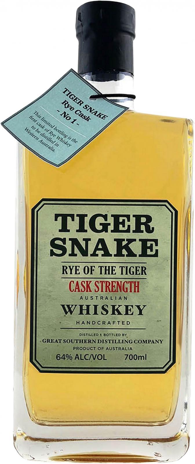 Tiger Snake Rye Of The Tiger - Cask Strength  Australian Whiskey Handcrafted