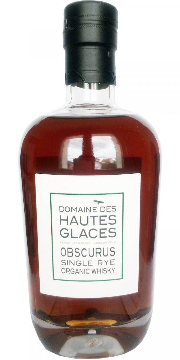 Domaine des Hautes Glaces 2012 - Obscurus - Single Rye  Organic Whisky