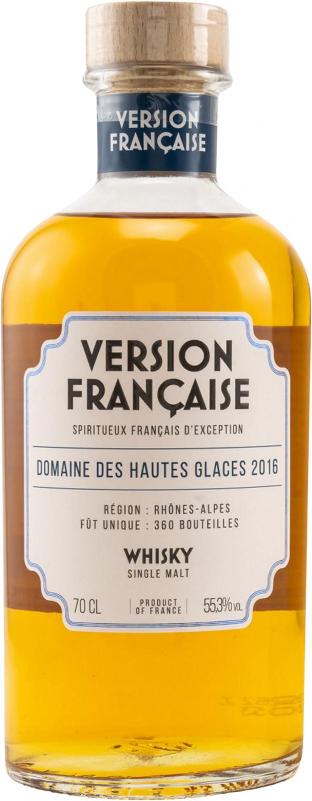 Domaine des Hautes Glaces 2016 LMDW  Version Française