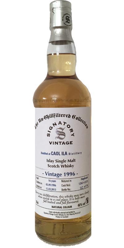 Caol Ila 1996 SV The Un-Chillfiltered Collection