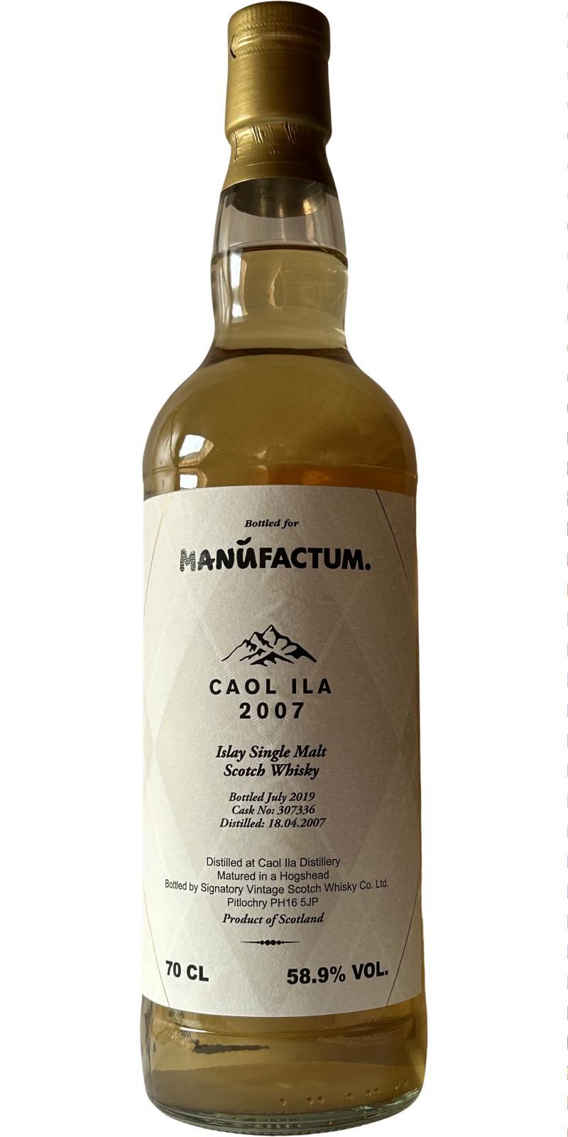 Caol Ila 2007 SV Bottled for Manufactum