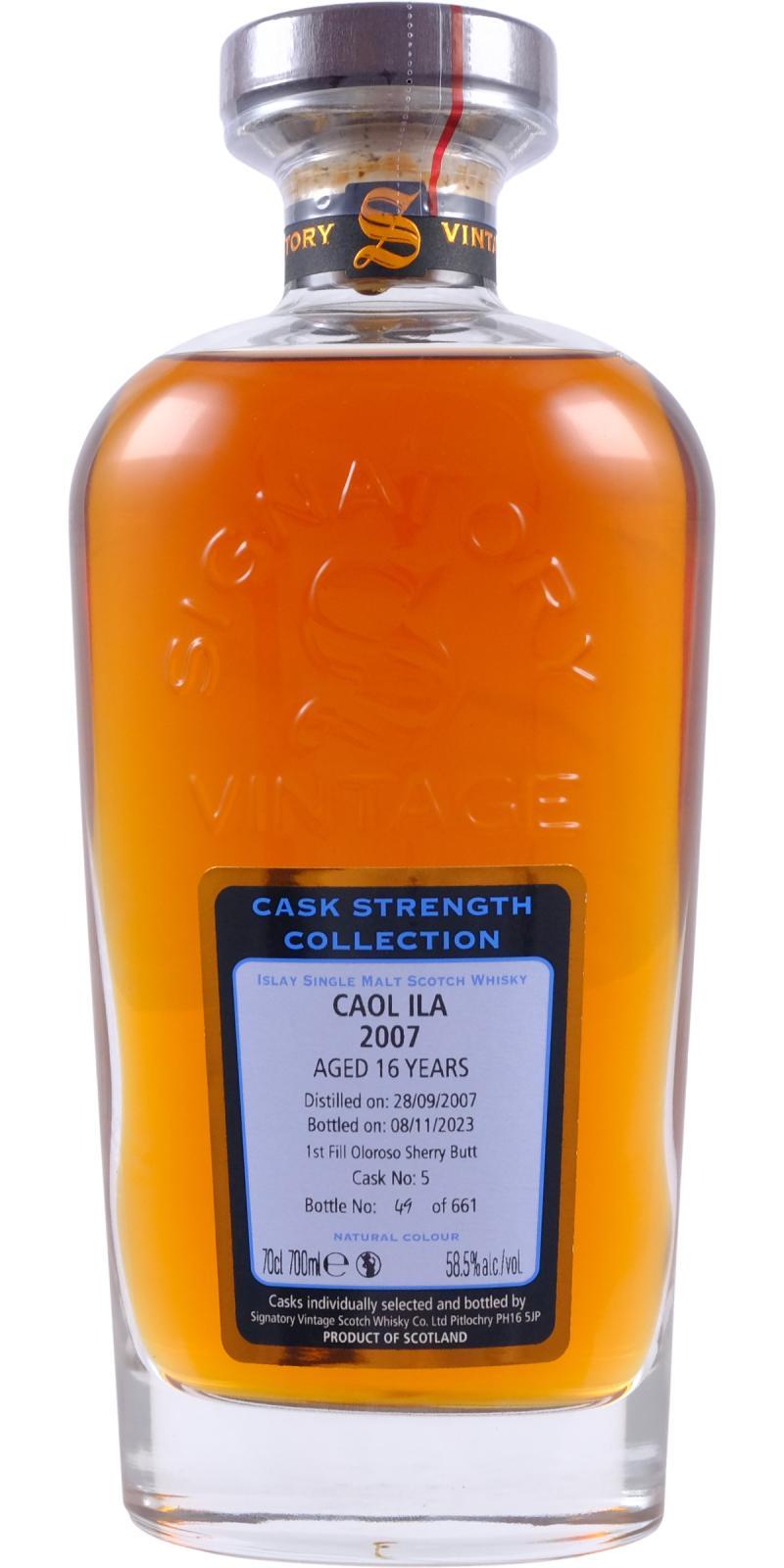 Caol Ila 2007 SV Cask Strength Collection