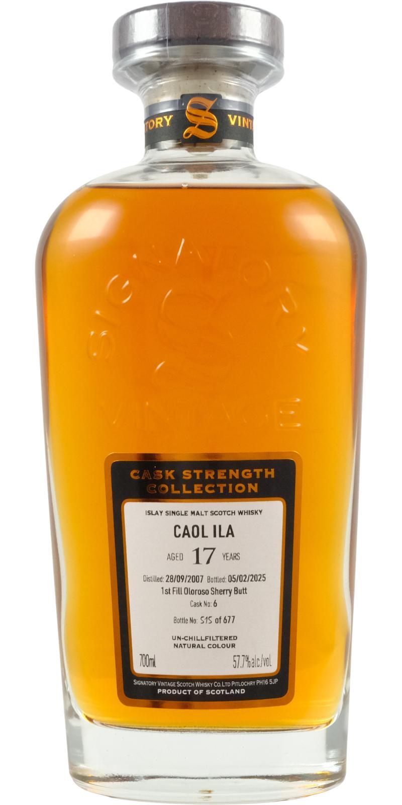 Caol Ila 2007 SV Cask Strength Collection