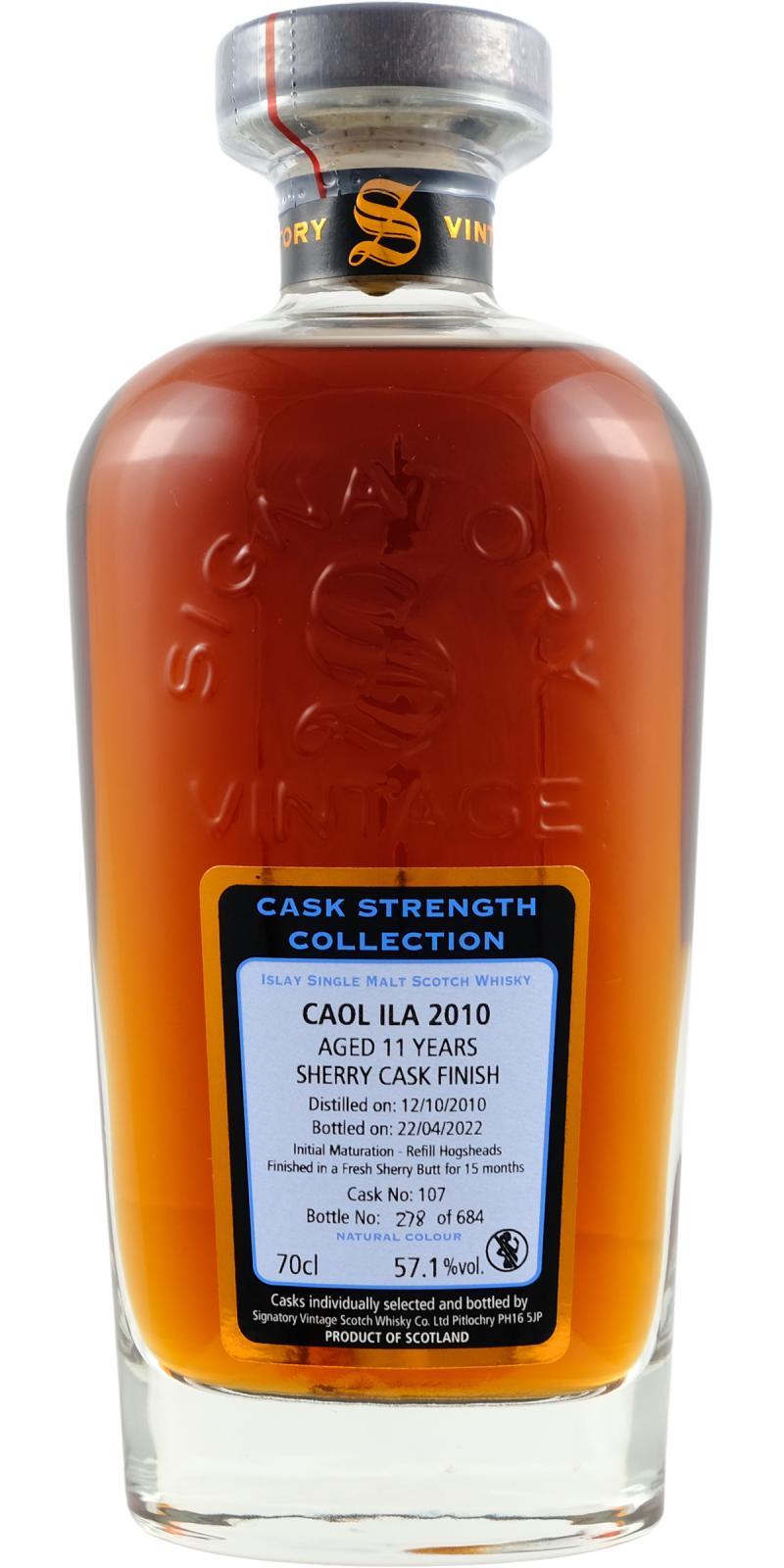 Caol Ila 2010 SV Cask Strength Collection