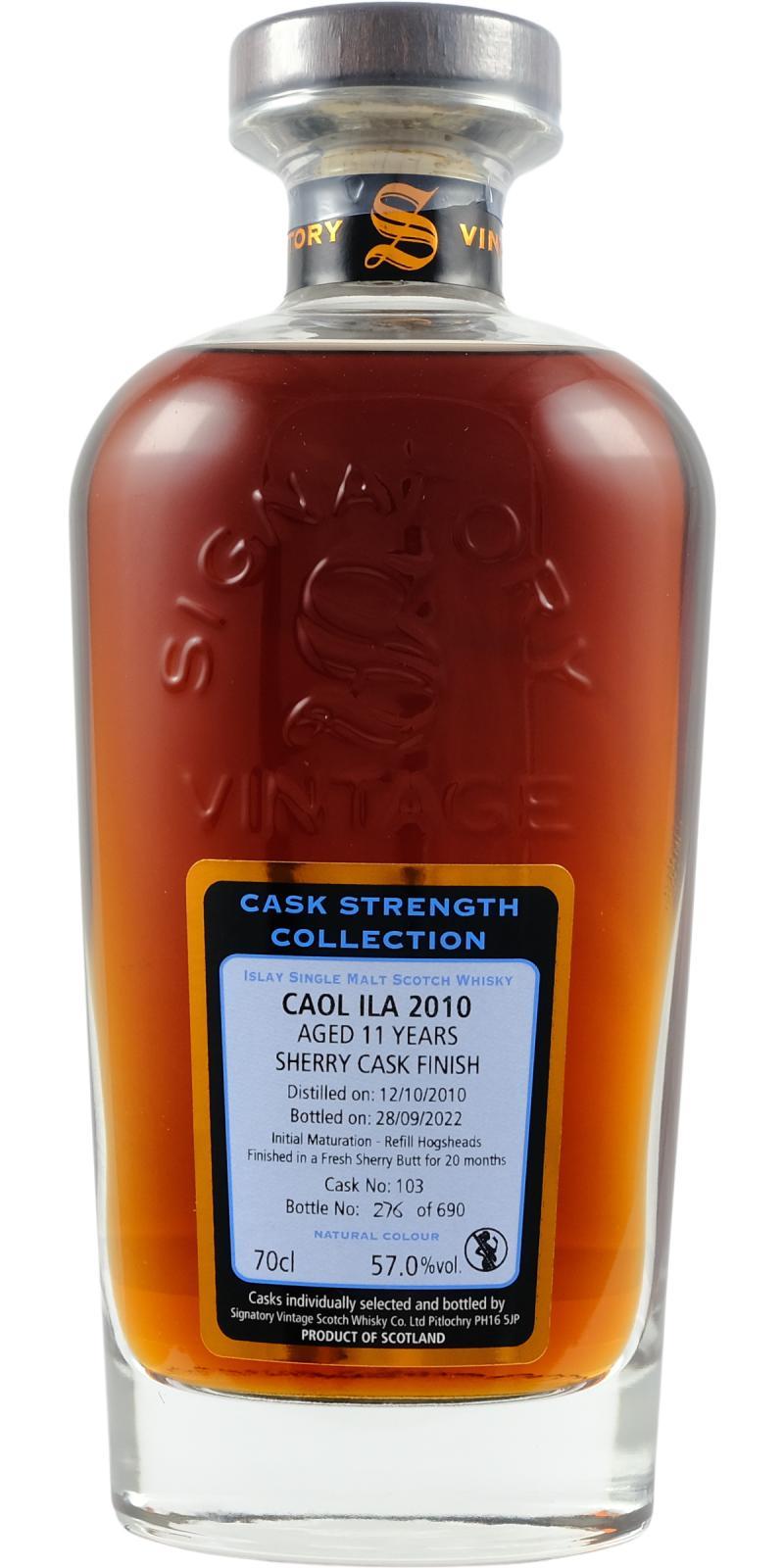 Caol Ila 2010 SV Cask Strength Collection