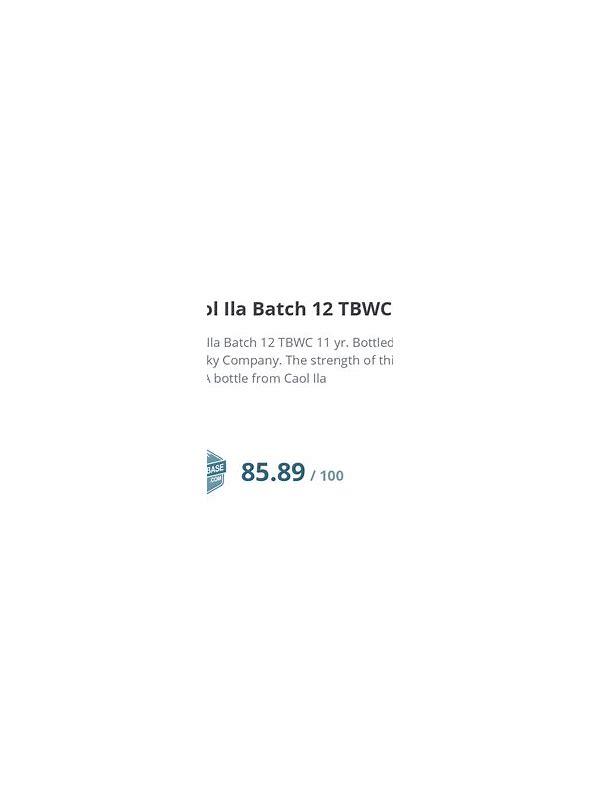 Caol Ila Batch 12 TBWC