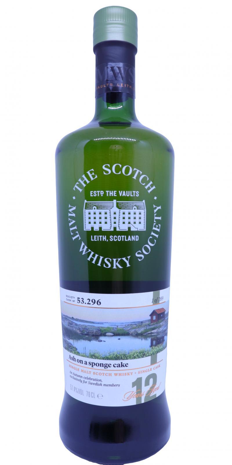 Caol Ila 2006 SMWS 53.296 Ash on a sponge cake