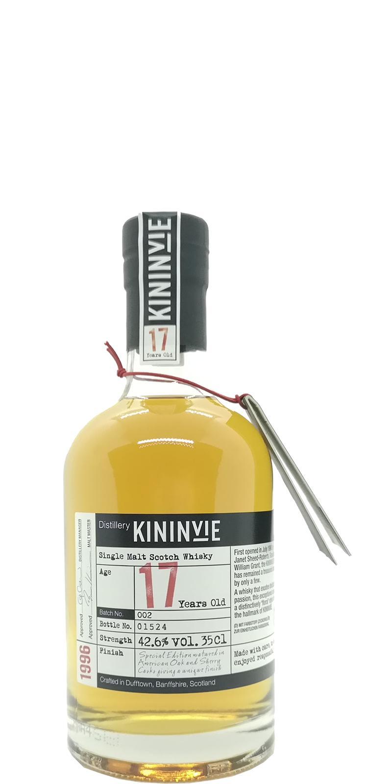 Kininvie 1996  Batch No. 002