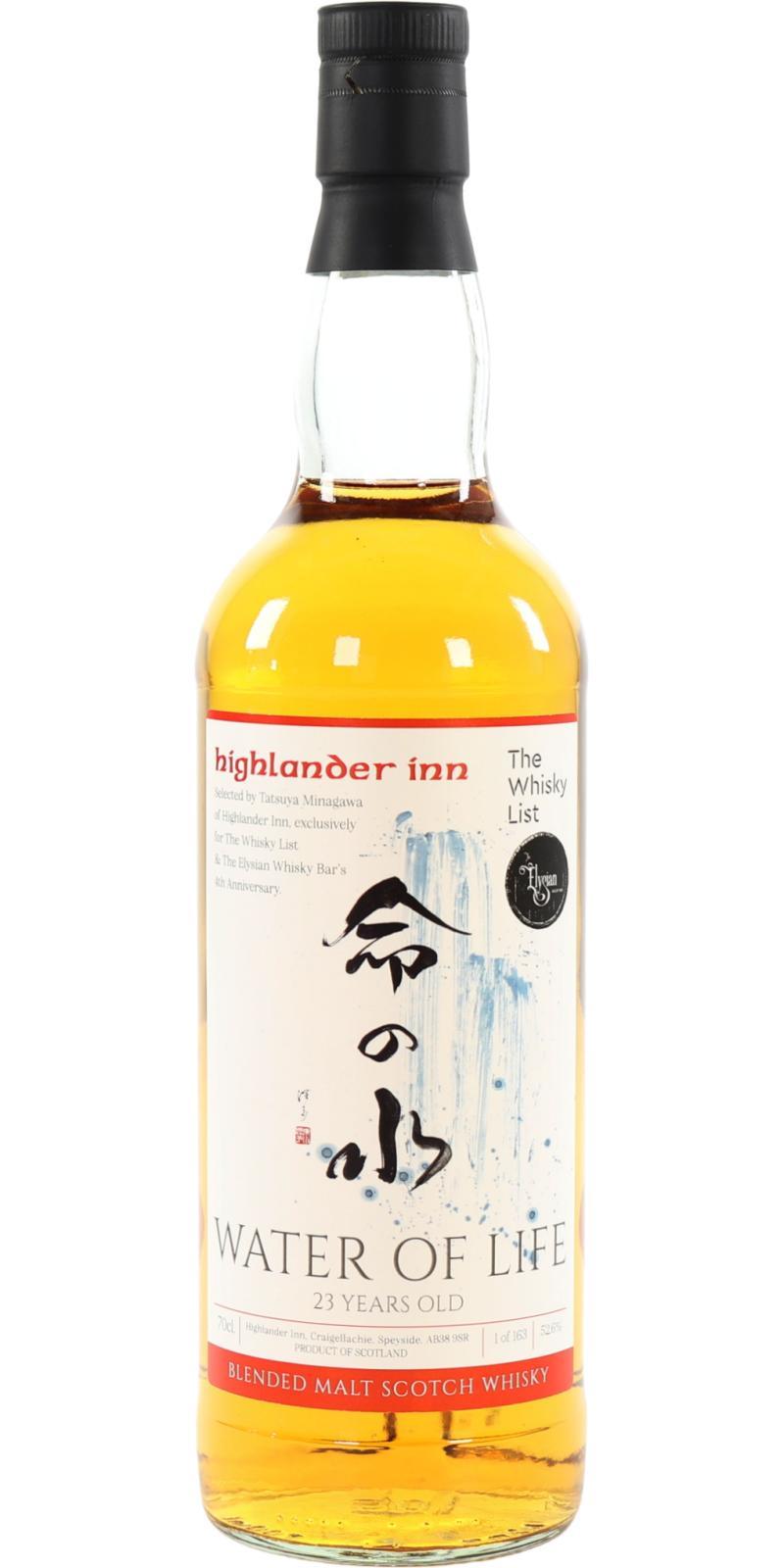 Blended Malt Scotch Whisky 23-year-old HI  Water of Life