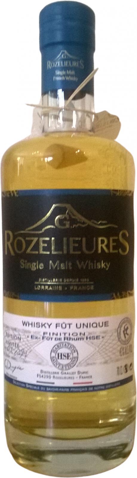G. Rozelieures ex-fût de Rhum HSE Whisky Fût Unique