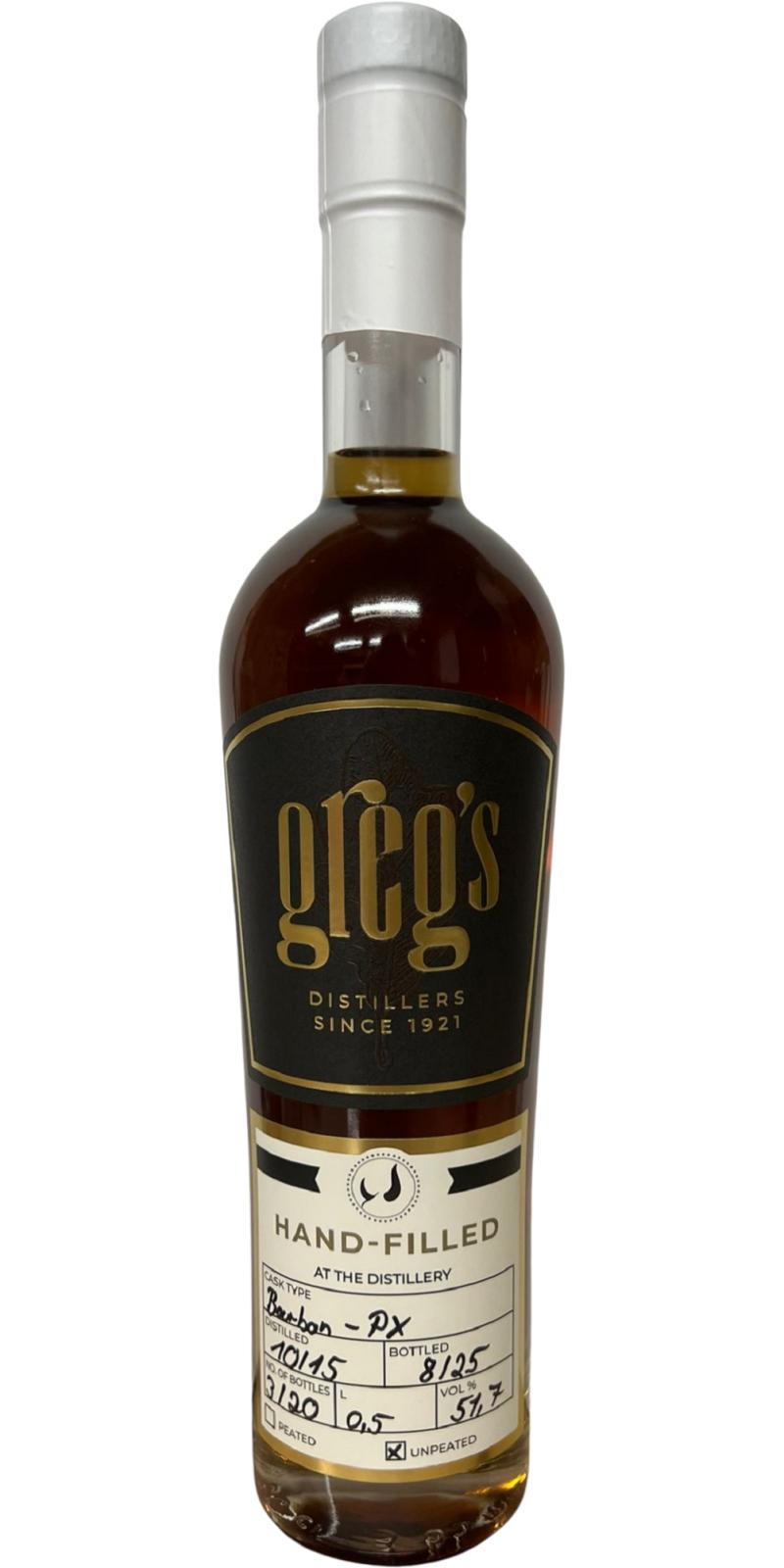 Greg's 2015  Hand-filled at the Distillery