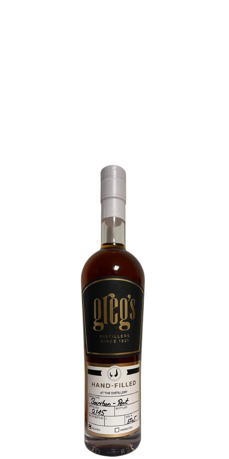 Greg's 2015  Hand-filled at the Distillery