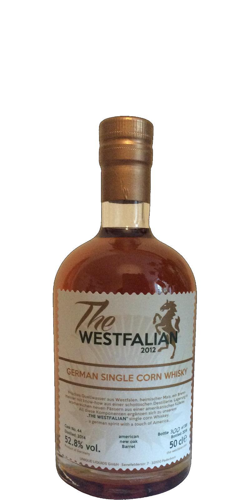 The Westfalian 2014  German Single Corn Whisky