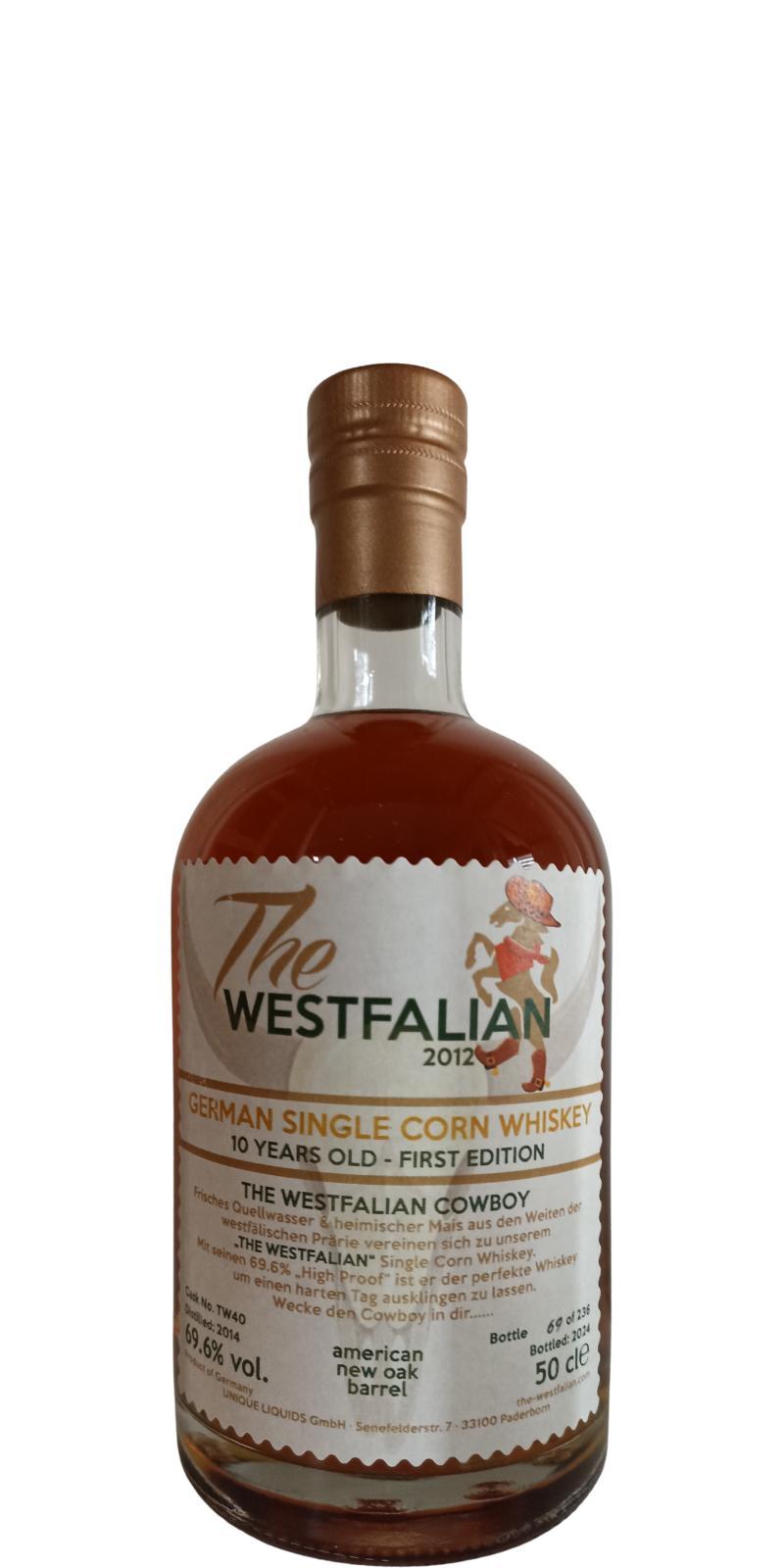 The Westfalian 2014  Single Corn Whisky