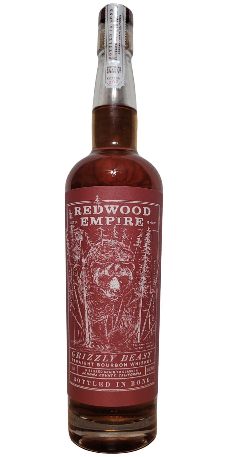 Redwood Empire Grizzly Beast  Bottled in Bond
