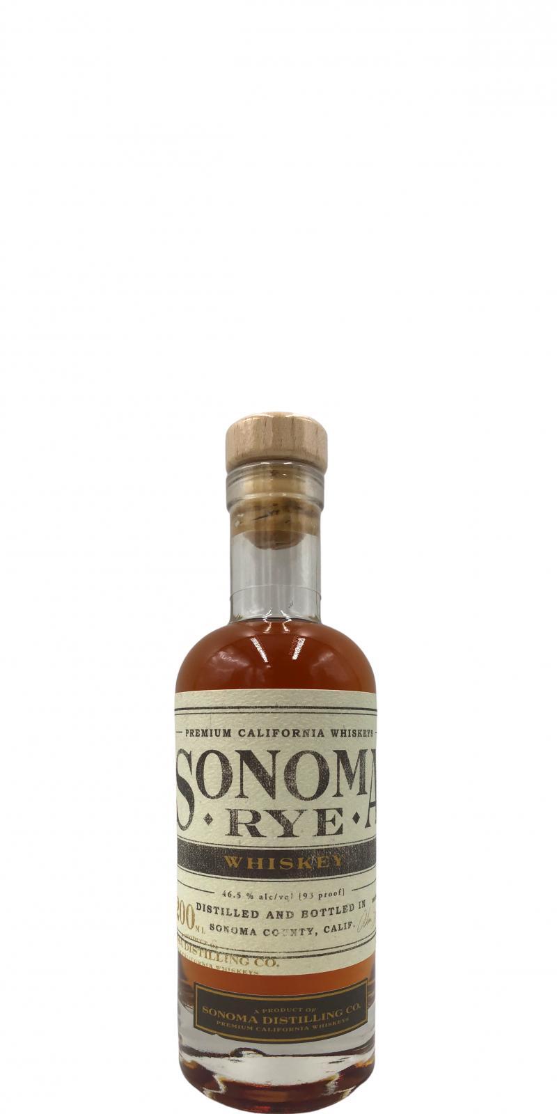 Sonoma County Rye  Double Pot Distilled