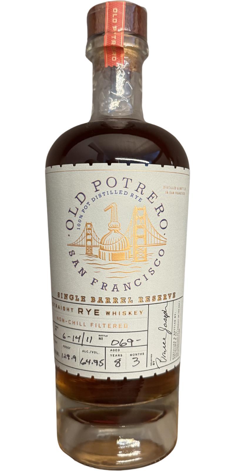 Old Potrero 08-year-old Straight Rye Whiskey - Single Barrel Reserve