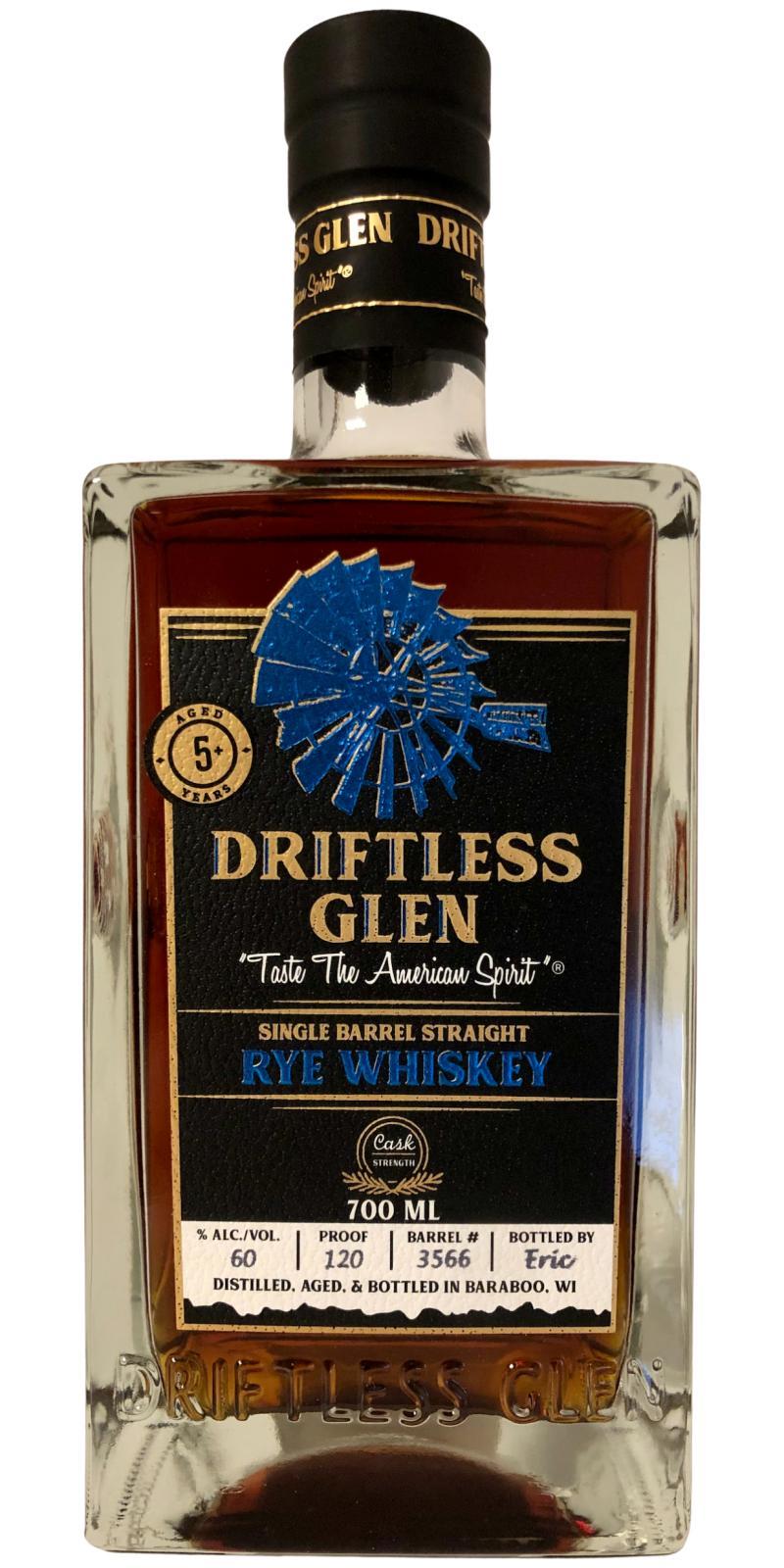 Driftless Glen 05-year-old  Single Barrel Straight Rye Whiskey