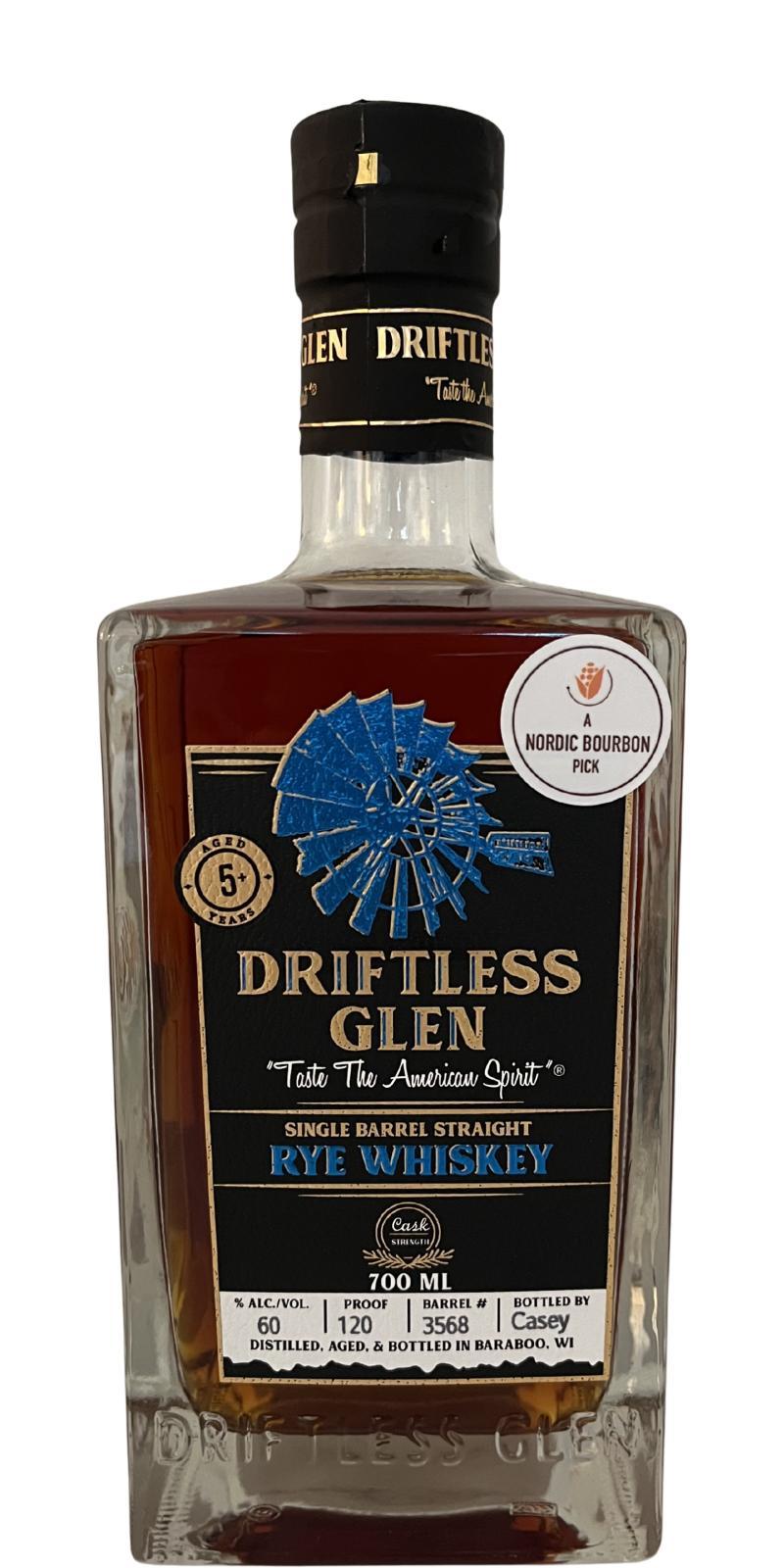 Driftless Glen 05-year-old  Single Barrel Rye - Cask Strength