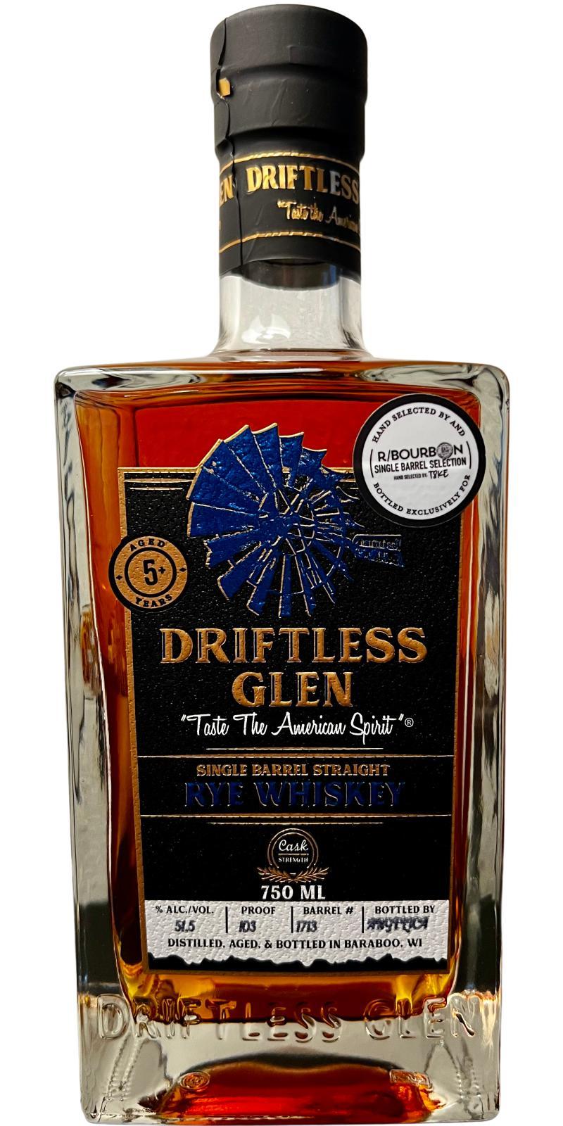 Driftless Glen 05-year-old  Single Barrel Straight Rye Whiskey