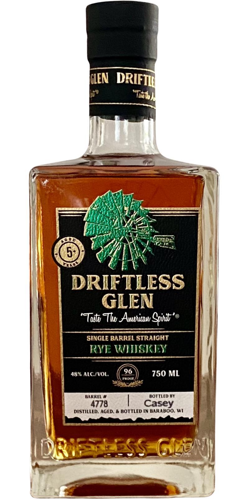Driftless Glen 05-year-old  Single Barrel Straight Rye Whiskey