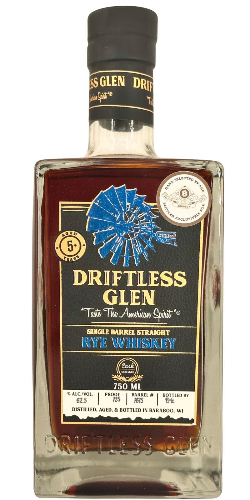 Driftless Glen 05-year-old  Single Barrel Straight Rye Whiskey