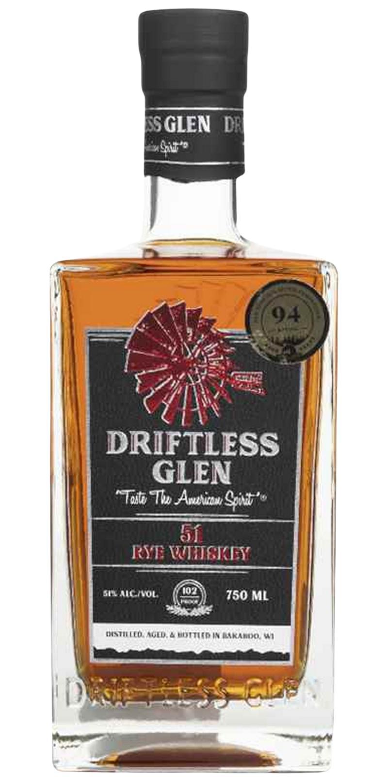 Driftless Glen 51 Rye Whiskey