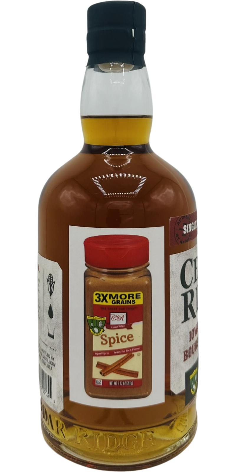 Cedar Ridge Iowa Straight Bourbon Whiskey Single Barrel