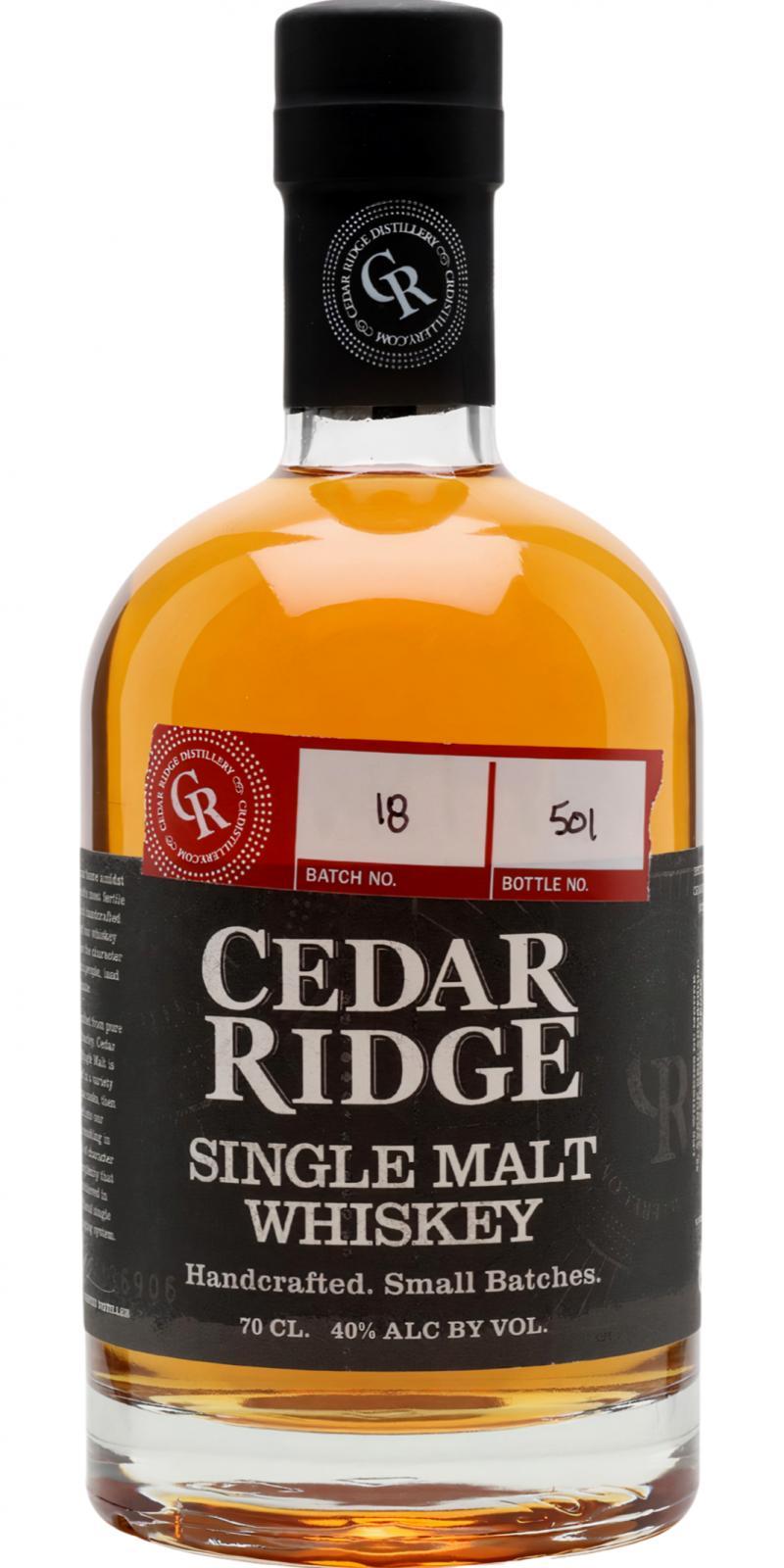 Cedar Ridge Single Malt Whiskey